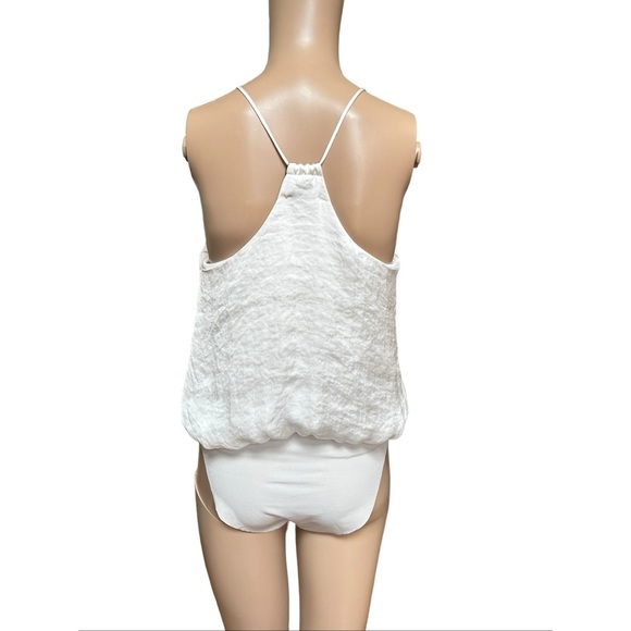 Zara Ivory Satin Effect Strappy Blouse Bodysuit, NWT, S - Picture 3 of 12